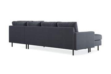 Peppe 4-seters Høyrevendt U-formet Sofa med Divan og Sjeselong i Stoff - Mørk grå - Møbler - Sofaer - U-sofa