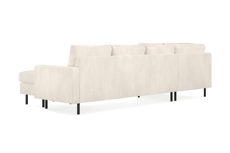 Peppe 4-seters Venstrevendt U-formet Sofa med Divan og Sjeselong i Manchester - Beige - Møbler - Sofaer - U-sofa