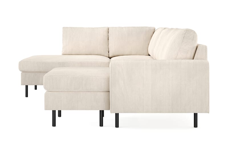 Peppe 4-seters Venstrevendt U-formet Sofa med Divan og Sjeselong i Manchester - Beige - Møbler - Sofaer - U-sofa
