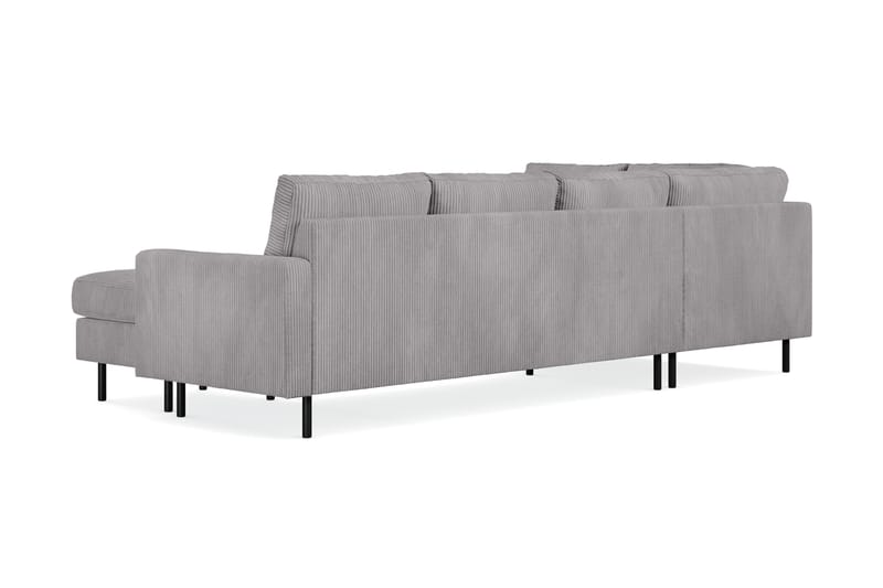 Peppe 4-seters Venstrevendt U-formet Sofa med Divan og Sjeselong i Manchester - Mørk grå - Møbler - Sofaer - U-sofa