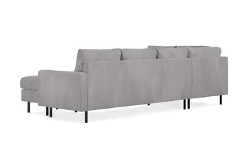 Peppe 4-seters Venstrevendt U-formet Sofa med Divan og Sjeselong i Manchester - Mørk grå - Møbler - Sofaer - U-sofa