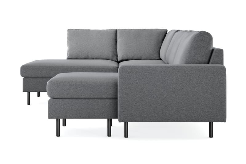Peppe 4-seters Venstrevendt U-formet Sofa med Divan og Sjeselong i Stoff - Lys grå - Møbler - Sofaer - U-sofa