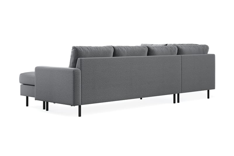 Peppe 4-seters Venstrevendt U-formet Sofa med Divan og Sjeselong i Stoff - Lys grå - Møbler - Sofaer - U-sofa