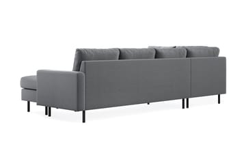 Peppe 4-seters Venstrevendt U-formet Sofa med Divan og Sjeselong i Stoff - Lys grå - Møbler - Sofaer - U-sofa