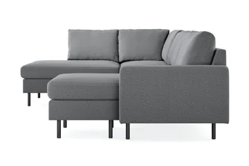 Peppe 4-seters Venstrevendt U-formet Sofa med Divan og Sjeselong i Stoff - Lys grå - Møbler - Sofaer - U-sofa