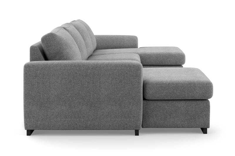 Porto 4-seters U-formet Sofa med Dobbeldivan i Stoff - Grå - Møbler - Sofaer - U-sofa