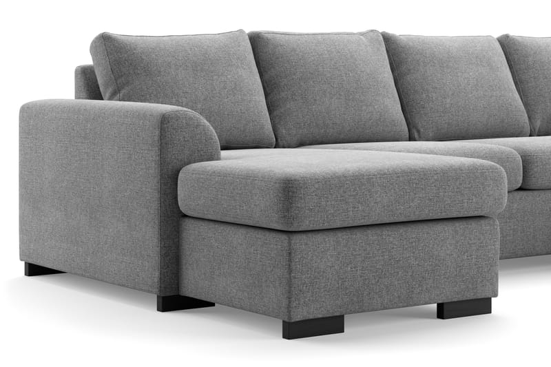Porto U-sofa med Divan Venstre med Fotskammel - Grå - Møbler - Sofaer - U-sofa