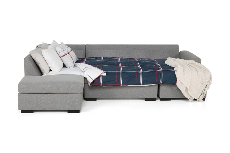 Porto U-sofa med Divan Venstre med Fotskammel - Grå - Møbler - Sofaer - U-sofa