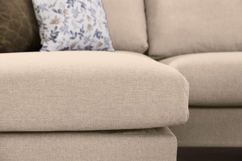 Trend 4-seters Høyrevendt U-formet Sofa med Divan og Sjeselong i Stoff - Beige - Møbler - Sofaer - U-sofa