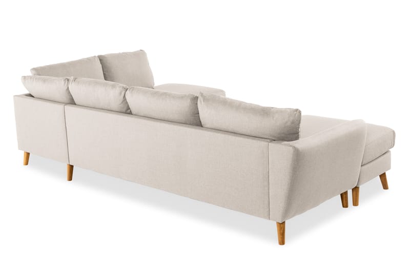 Trend 4-seters Høyrevendt U-formet Sofa med Divan og Sjeselong i Stoff - Beige - Møbler - Sofaer - U-sofa