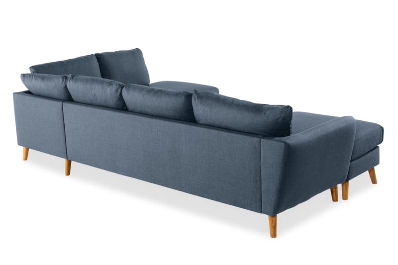 Trend 4-seters Høyrevendt U-formet Sofa med Divan og Sjeselong i Stoff - Blå - Møbler - Sofaer - U-sofa