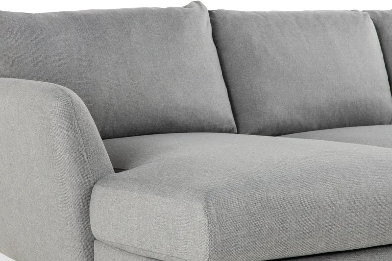 Trend 4-seters Høyrevendt U-formet Sofa med Divan og Sjeselong i Stoff - Grå - Møbler - Sofaer - U-sofa