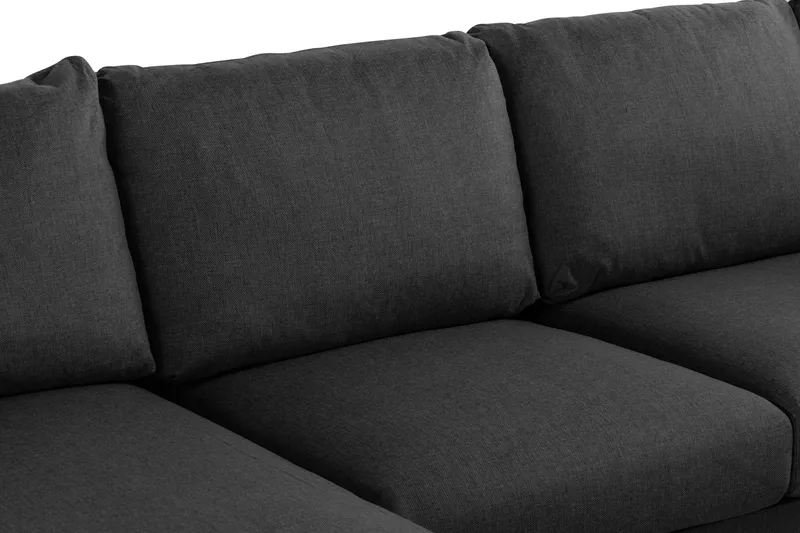 Trend 4-seters Høyrevendt U-formet Sofa med Divan og Sjeselong i Stoff - Svart - Møbler - Sofaer - U-sofa