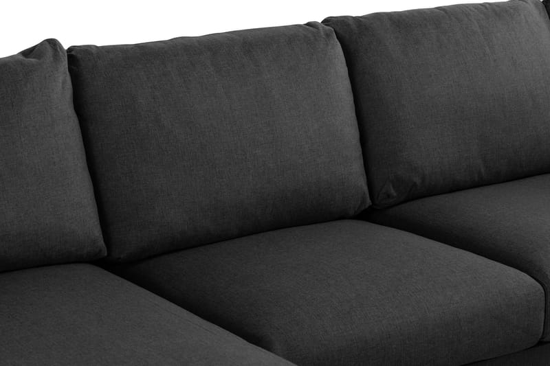 Trend 4-seters Høyrevendt U-formet Sofa med Divan og Sjeselong i Stoff - Svart - Møbler - Sofaer - U-sofa
