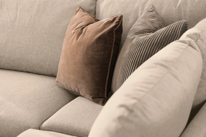 Trend 4-seters Venstrevendt U-formet Sofa med Divan og Sjeselong i Stoff - Beige - Møbler - Sofaer - U-sofa