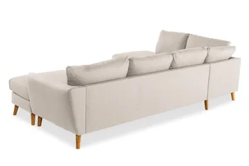 Trend 4-seters Venstrevendt U-formet Sofa med Divan og Sjeselong i Stoff - Beige - Møbler - Sofaer - U-sofa