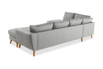 Trend 4-seters Venstrevendt U-formet Sofa med Divan og Sjeselong i Stoff - Grå - Møbler - Sofaer - U-sofa