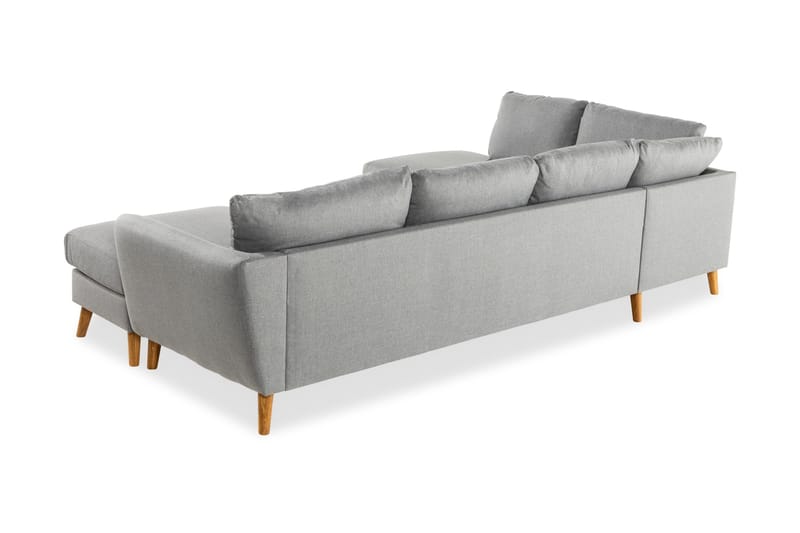 Trend 4-seters Venstrevendt U-formet Sofa med Divan og Sjeselong i Stoff - Grå - Møbler - Sofaer - U-sofa