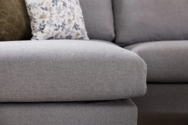 Trend 4-seters Venstrevendt U-formet Sofa med Divan og Sjeselong i Stoff - Grå - Møbler - Sofaer - U-sofa