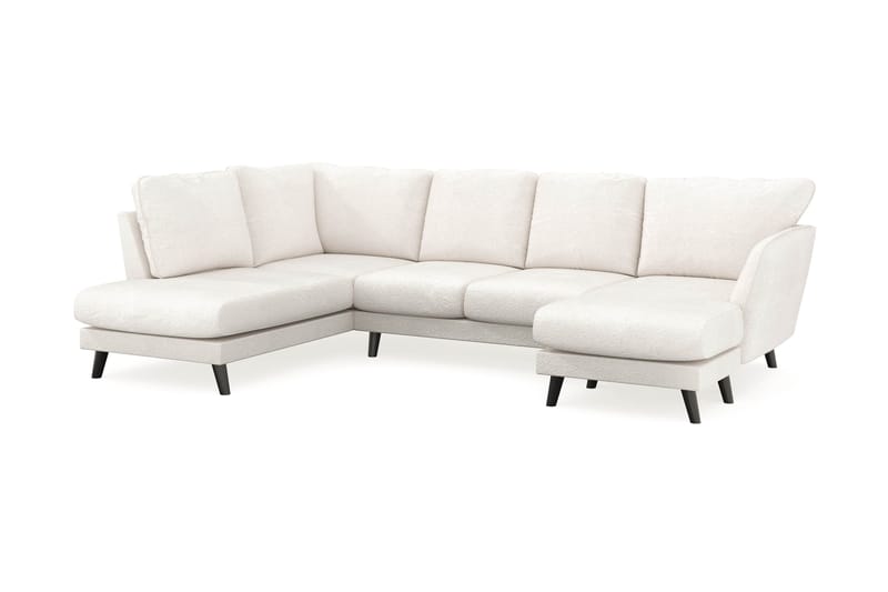 Trend Lyx 4-seters Høyrevendt U-formet Sofa med Divan og Sjeselong i Bouclé - Hvit - Møbler - Sofaer - U-sofa