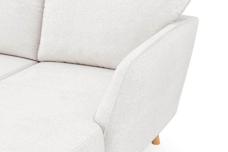 Trend Lyx 4-seters Høyrevendt U-formet Sofa med Divan og Sjeselong i Bouclé - Hvit - Møbler - Sofaer - U-sofa