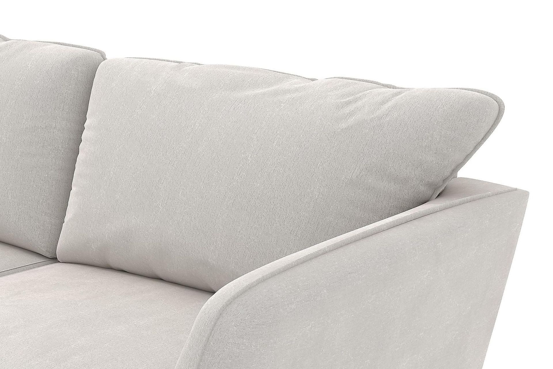 Trend Lyx 4-seters Høyrevendt U-formet Sofa med Divan og Sjeselong i Fløyel - Kremhvit - Møbler - Sofaer - Fløyel sofaer
