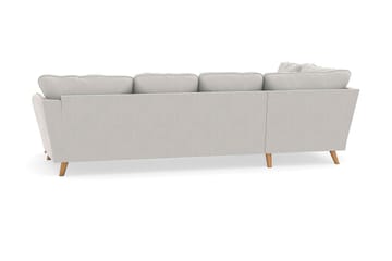 Trend Lyx 4-seters Høyrevendt U-formet Sofa med Divan og Sjeselong i Fløyel - Kremhvit - Møbler - Sofaer - Fløyel sofaer