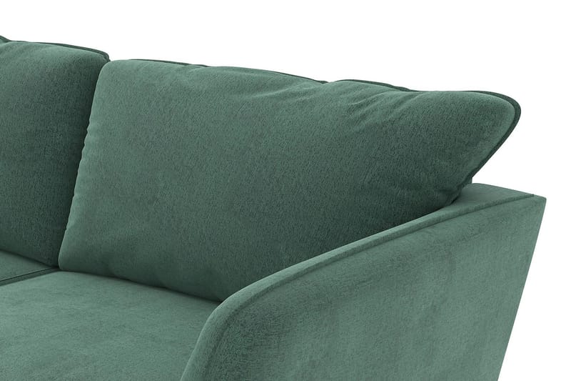 Trend Lyx 4-seters Høyrevendt U-formet Sofa med Divan og Sjeselong i Fløyel - Mørkegrønn - Møbler - Sofaer - U-sofa