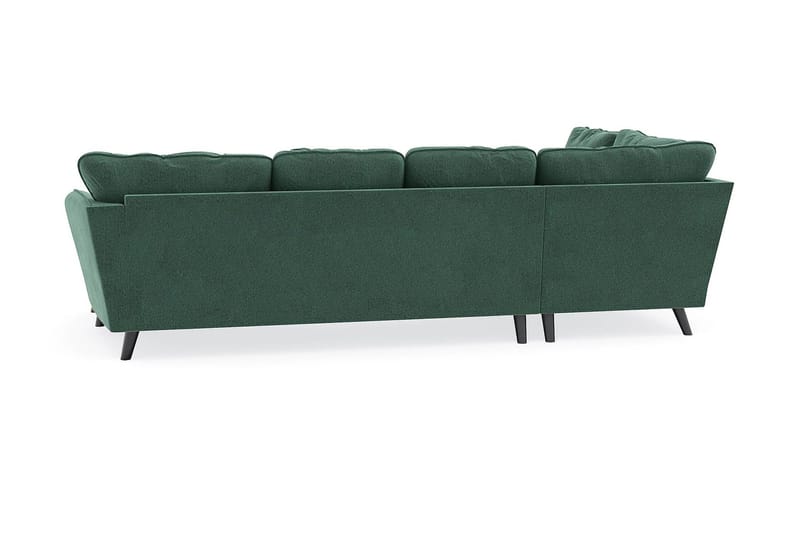 Trend Lyx 4-seters Høyrevendt U-formet Sofa med Divan og Sjeselong i Fløyel - Mørkegrønn - Møbler - Sofaer - U-sofa