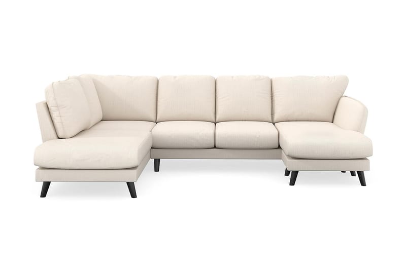 Trend Lyx 4-seters Høyrevendt U-formet Sofa med Divan og Sjeselong i Manchester - Beige - Møbler - Sofaer - U-sofa