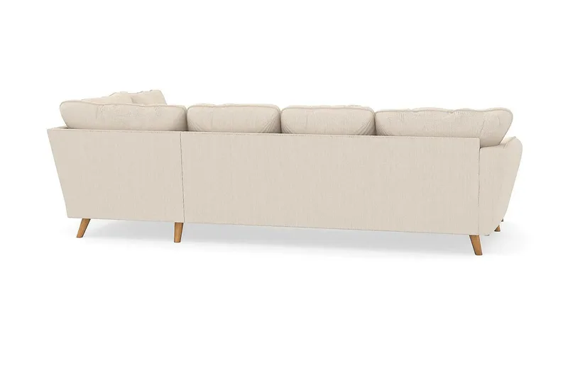 Trend Lyx 4-seters Høyrevendt U-formet Sofa med Divan og Sjeselong i Manchester - Beige - Møbler - Sofaer - U-sofa