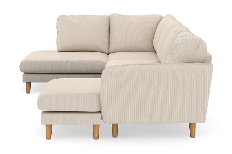Trend Lyx 4-seters Høyrevendt U-formet Sofa med Divan og Sjeselong i Manchester - Beige - Møbler - Sofaer - U-sofa