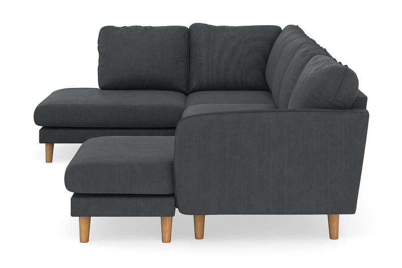Trend Lyx 4-seters Høyrevendt U-formet Sofa med Divan og Sjeselong i Manchester - Mørk grå - Møbler - Sofaer - U-sofa