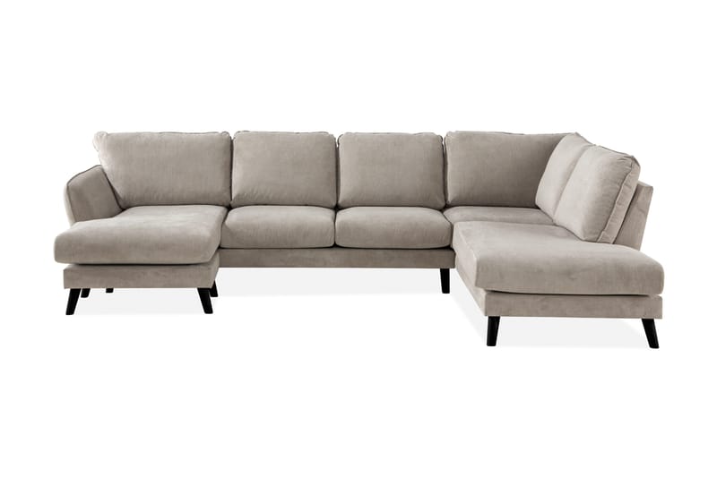 Trend Lyx 4-seters Høyrevendt U-formet Sofa med Divan og Sjeselong i Stoff - Beige - Møbler - Sofaer - U-sofa