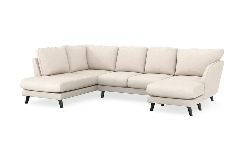 Trend Lyx 4-seters Høyrevendt U-formet Sofa med Divan og Sjeselong i Stoff - Beige - Møbler - Sofaer - U-sofa