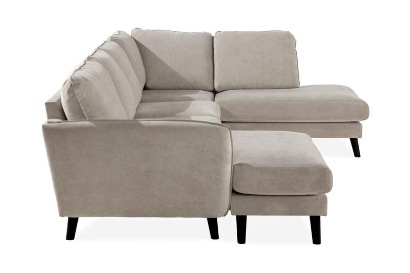 Trend Lyx 4-seters Høyrevendt U-formet Sofa med Divan og Sjeselong i Stoff - Beige - Møbler - Sofaer - U-sofa