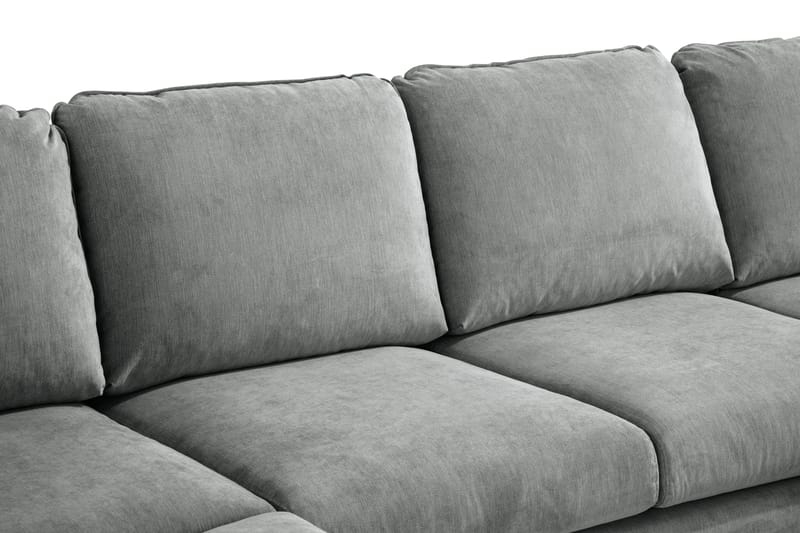 Trend Lyx 4-seters Høyrevendt U-formet Sofa med Divan og Sjeselong i Stoff - Grå - Møbler - Sofaer - U-sofa
