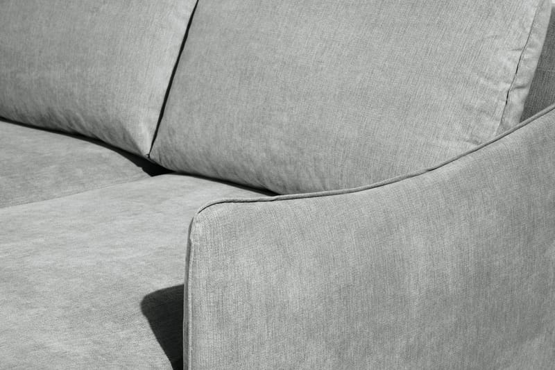 Trend Lyx 4-seters Høyrevendt U-formet Sofa med Divan og Sjeselong i Stoff - Grå - Møbler - Sofaer - U-sofa