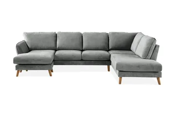 Trend Lyx 4-seters Høyrevendt U-formet Sofa med Divan og Sjeselong i Stoff