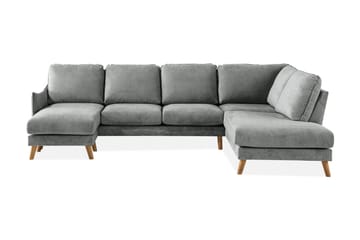 Trend Lyx 4-seters Høyrevendt U-formet Sofa med Divan og Sjeselong i Stoff