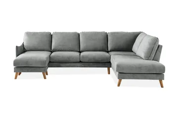 Trend Lyx 4-seters Høyrevendt U-formet Sofa med Divan og Sjeselong i Stoff