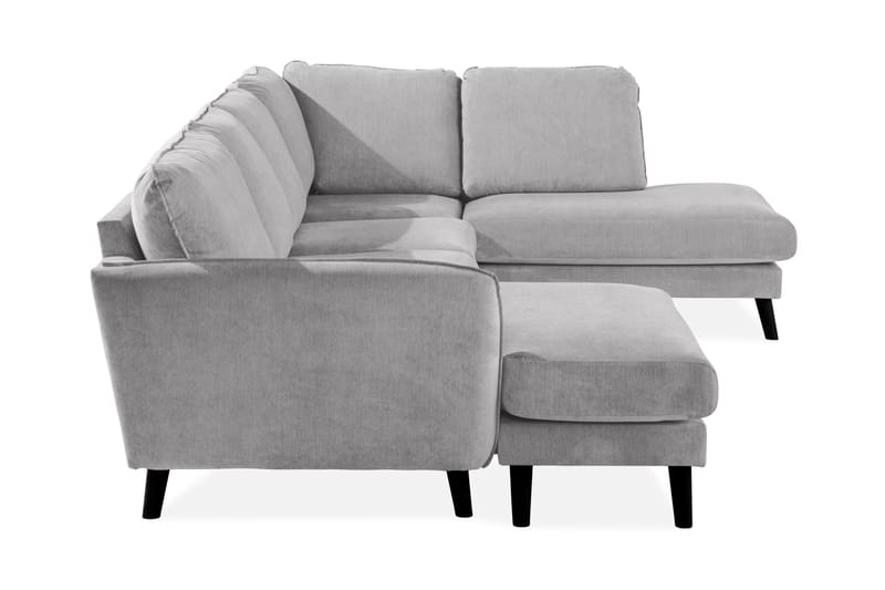 Trend Lyx 4-seters Høyrevendt U-formet Sofa med Divan og Sjeselong i Stoff - Lys grå - Møbler - Sofaer - U-sofa