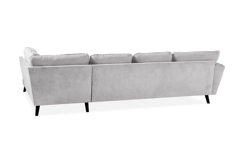 Trend Lyx 4-seters Høyrevendt U-formet Sofa med Divan og Sjeselong i Stoff - Lys grå - Møbler - Sofaer - U-sofa
