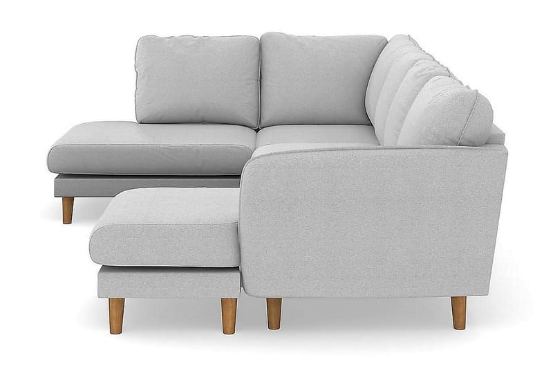 Trend Lyx 4-seters Høyrevendt U-formet Sofa med Divan og Sjeselong i Stoff - Lys grå - Møbler - Sofaer - U-sofa