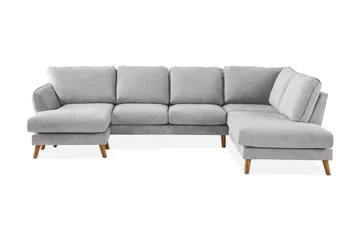 Trend Lyx 4-seters Høyrevendt U-formet Sofa med Divan og Sjeselong i Stoff