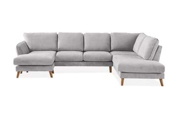 Trend Lyx 4-seters Høyrevendt U-formet Sofa med Divan og Sjeselong i Stoff
