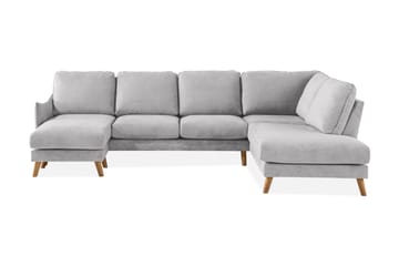Trend Lyx 4-seters Høyrevendt U-formet Sofa med Divan og Sjeselong i Stoff