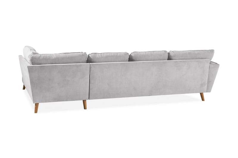 Trend Lyx 4-seters Høyrevendt U-formet Sofa med Divan og Sjeselong i Stoff - Lys grå - Møbler - Sofaer - U-sofa