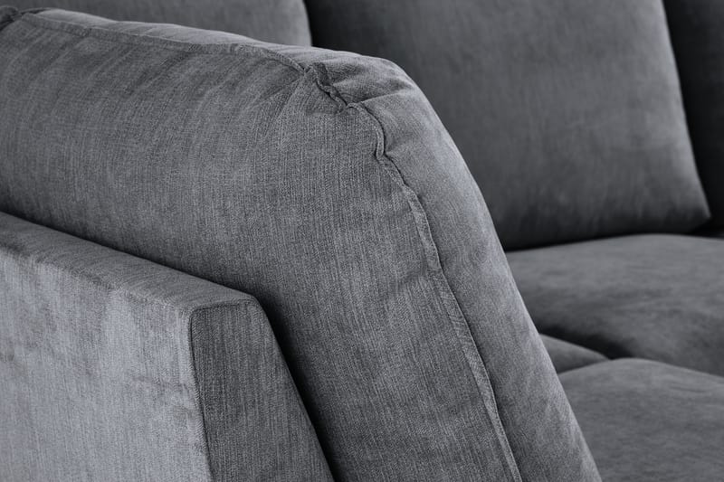 Trend Lyx 4-seters Høyrevendt U-formet Sofa med Divan og Sjeselong i Stoff - Mørk grå - Møbler - Sofaer - U-sofa