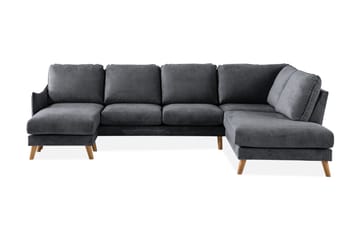 Trend Lyx 4-seters Høyrevendt U-formet Sofa med Divan og Sjeselong i Stoff